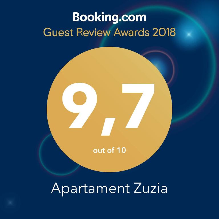 Certyfikat, podpis lub inny dokument wystawiony w obiekcie Apartament Zuzia