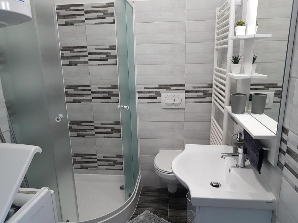 Kúpeľňa v ubytovaní Pelso apartman