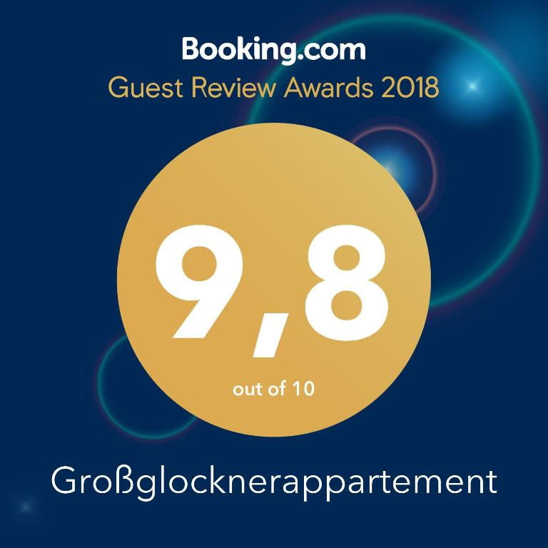 Certifikát, ocenenie alebo iný dokument vystavený v ubytovaní Großglocknerappartement
