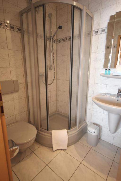 Koupelna v ubytování Hotel Glockengasse