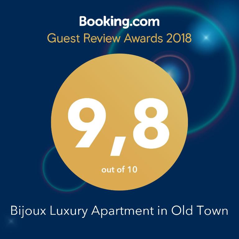 Certifikát, hodnocení, plakát nebo jiný dokument vystavený v ubytování Bijoux Luxury Apartment in Old Town