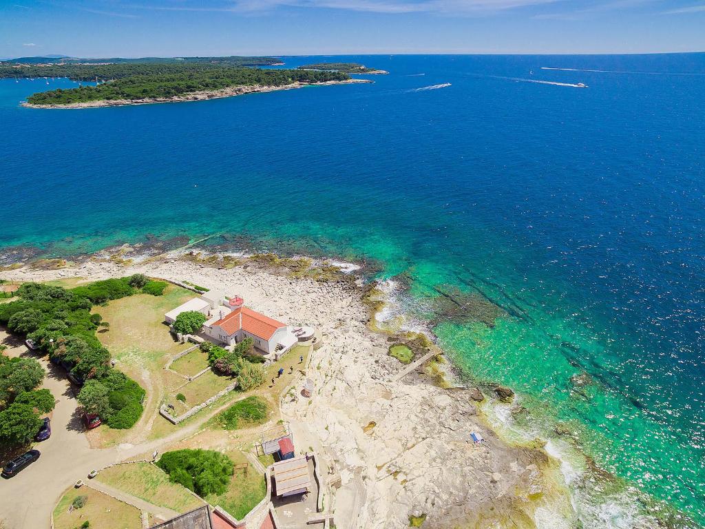 an aerial view of an island in the ocean at Holiday Home Verudica by Interhome in Pješčana Uvala 
