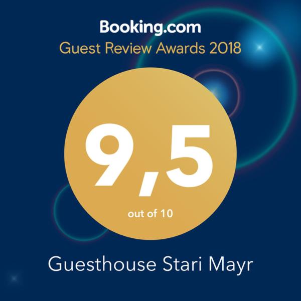 Certifikát, hodnocení, plakát nebo jiný dokument vystavený v ubytování Guesthouse Stari Mayr