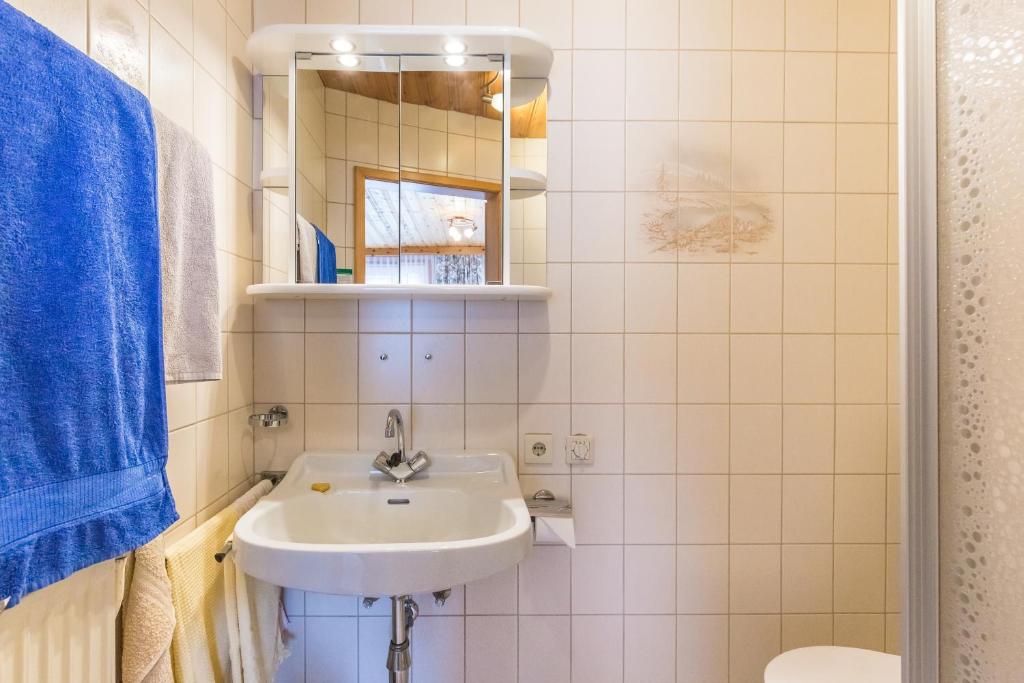 Koupelna v ubytování Stabentheiner-Hof