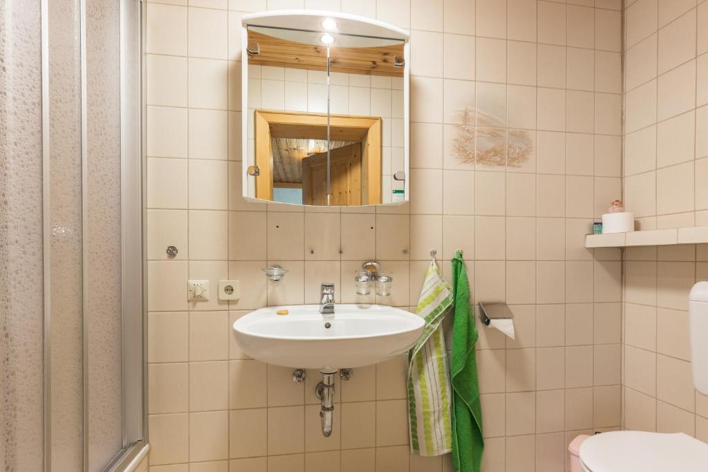 Koupelna v ubytování Stabentheiner-Hof