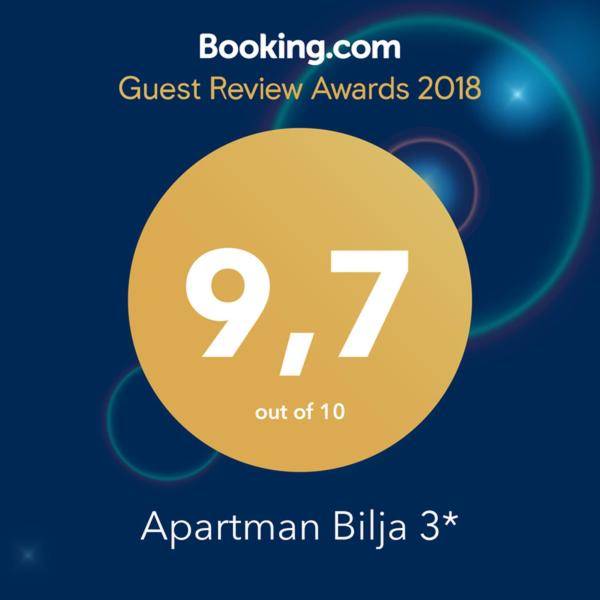 Certifikát, ocenenie alebo iný dokument vystavený v ubytovaní Apartman Bilja 3*