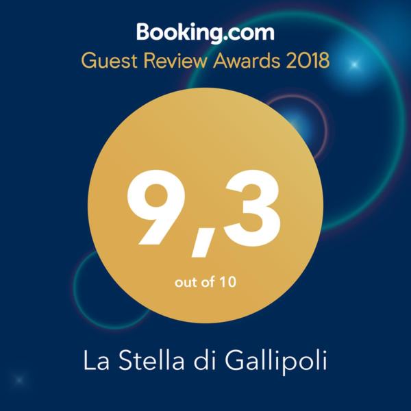 a sign that says guest review awards with the number nine at La Stella di Gallipoli in Gallipoli
