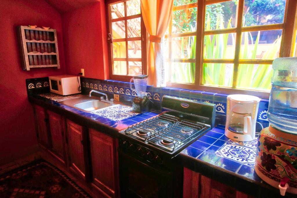 Kuchyň nebo kuchyňský kout v ubytování Hotel Casa Encantada