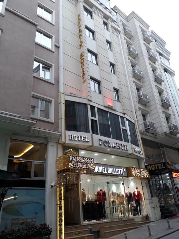a store front of a hotel on a city street at Polanin Hotel in Istanbul