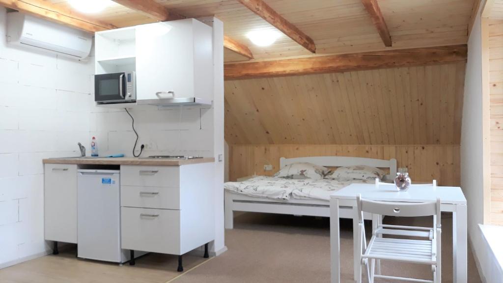 Kuchyň nebo kuchyňský kout v ubytování Apartments and Rooms Banić