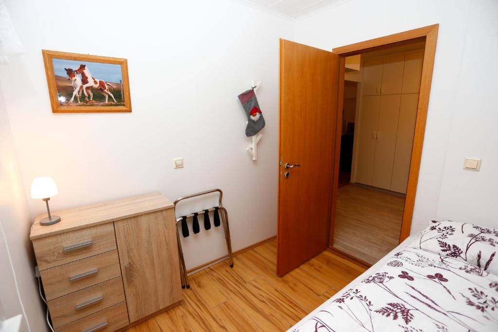 Postel nebo postele na pokoji v ubytování Hellnafell
