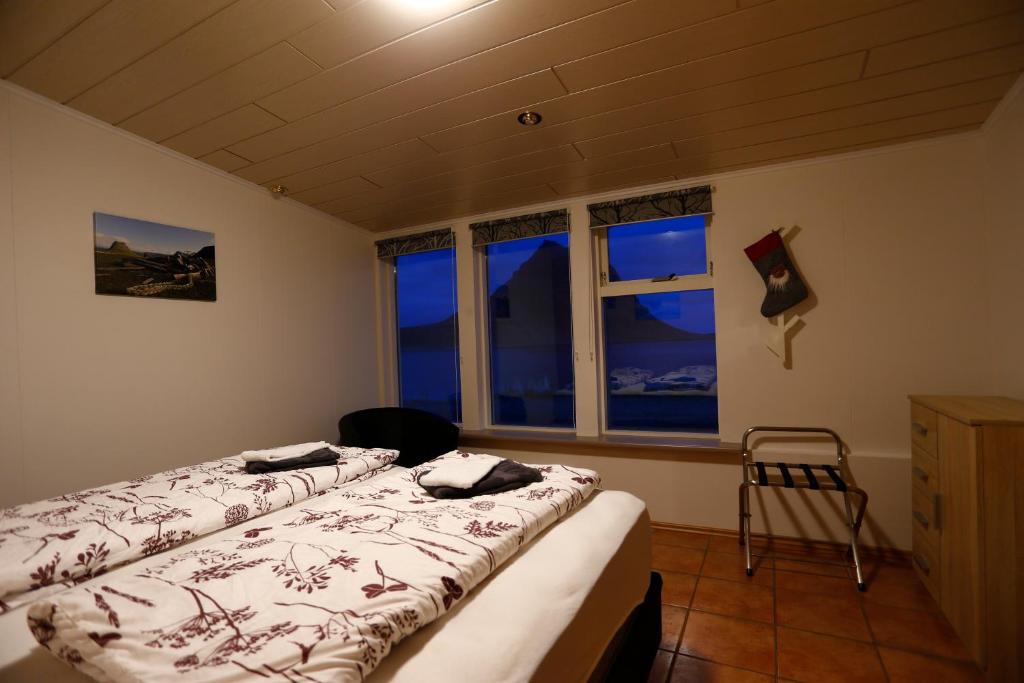 Postel nebo postele na pokoji v ubytování Hellnafell