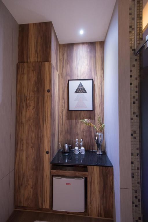 Kuchyň nebo kuchyňský kout v ubytování J Moon Villa Motel