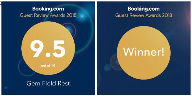 Certifikát, hodnocení, plakát nebo jiný dokument vystavený v ubytování Gem Field Rest