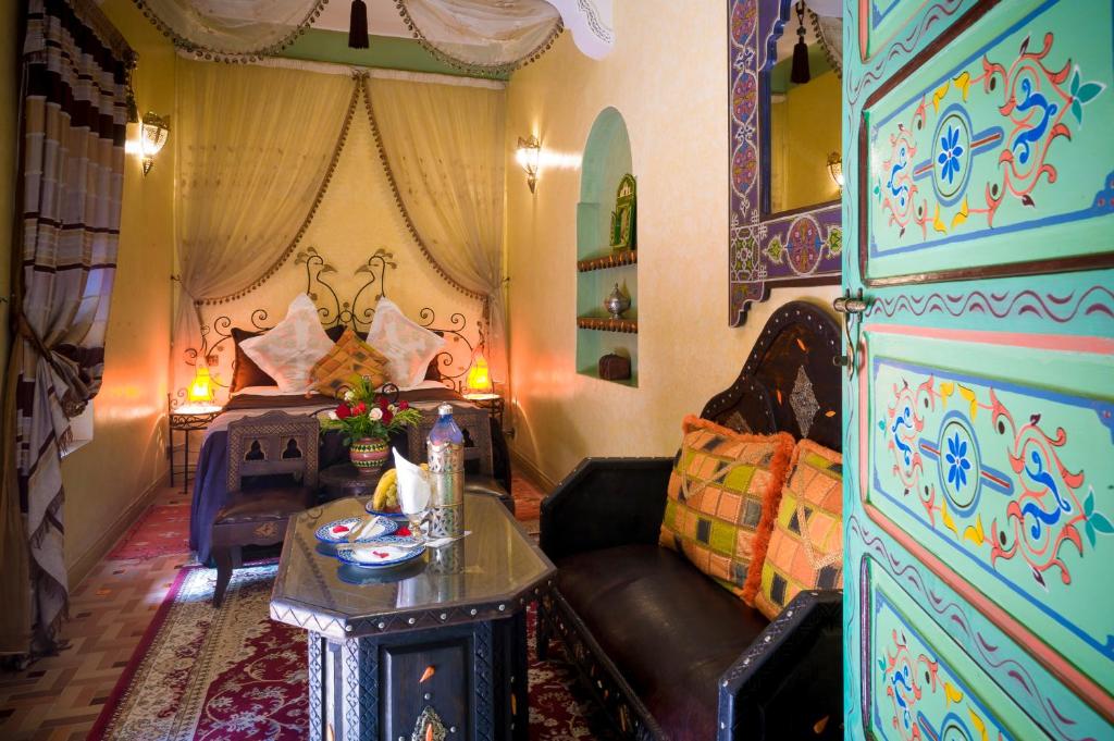 Posezení v ubytování Riad bleu du Sud