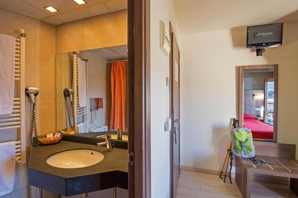 Koupelna v ubytování Hotel Avenida