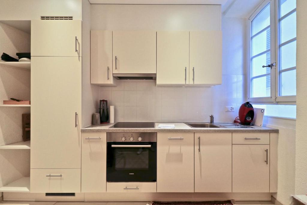 Kuchyň nebo kuchyňský kout v ubytování Charmant appartement au cœur de Sion