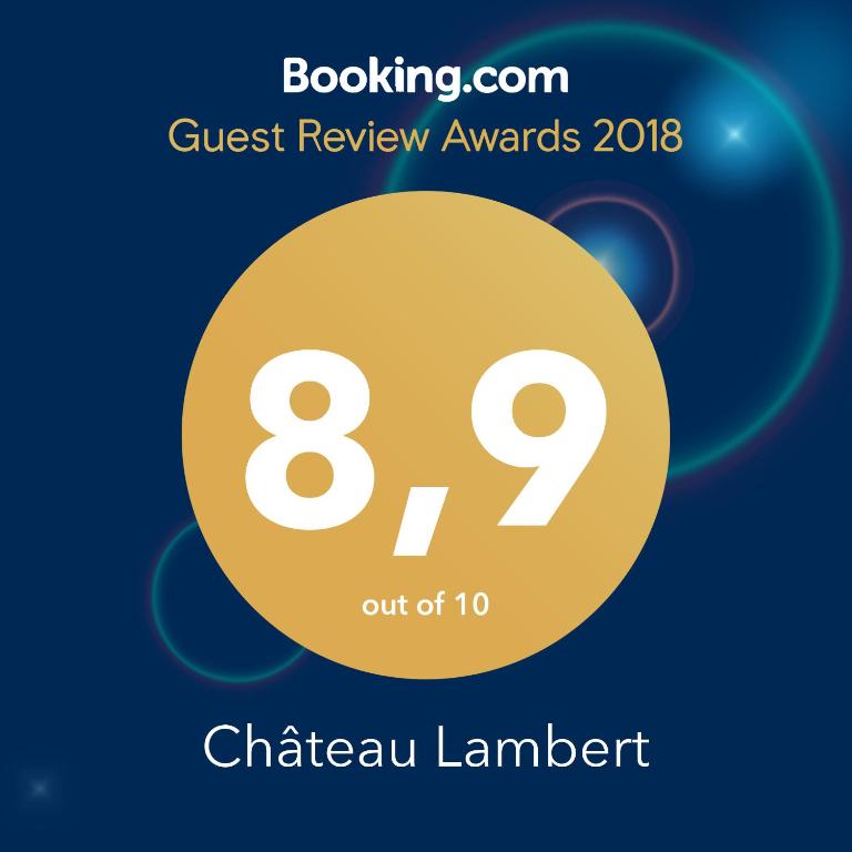 Ein Zertifikat, Auszeichnung, Logo oder anderes Dokument, das in der Unterkunft Château Lambert Moulinsart Hotel, shuttle airport, long term parking, snooker, large terrasse, dinner, breakfast ausgestellt ist