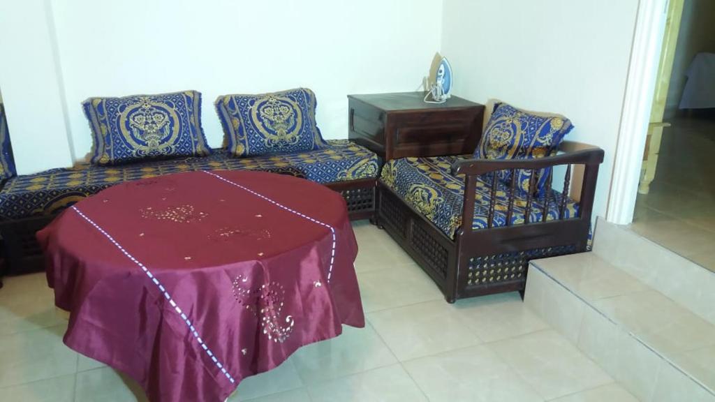Posezení v ubytování Appartement alhoceima