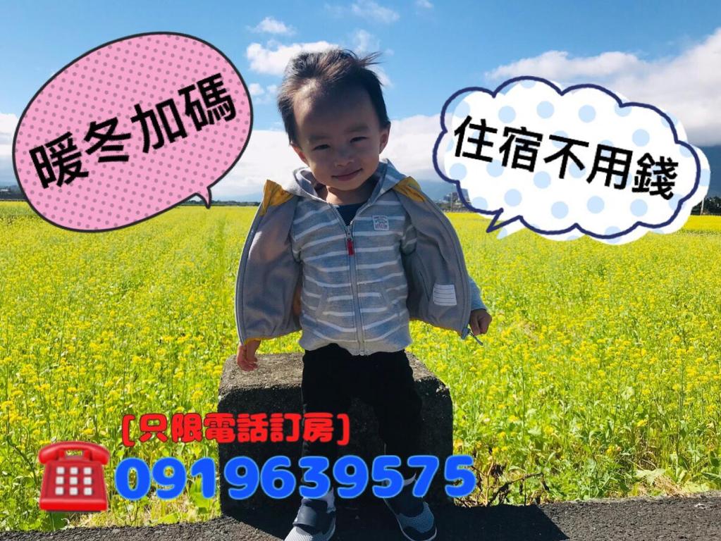 a young child standing on a rock in a field at Bang Qiaonuo - Peng&#39;s family in Taitung City