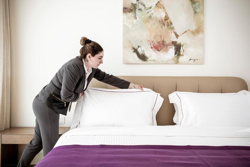 Postel nebo postele na pokoji v ubytování O Monot Boutique Hotel Beirut