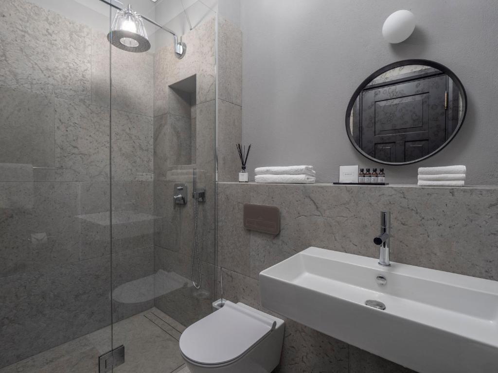 Koupelna v ubytování Boutique Hotel Rosenplänter