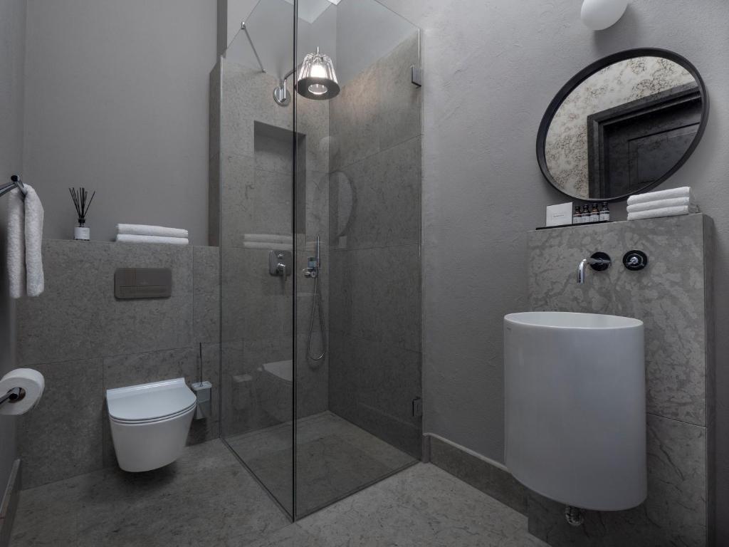 Koupelna v ubytování Boutique Hotel Rosenplänter