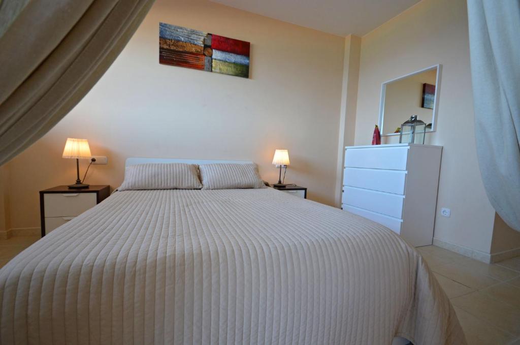 Postel nebo postele na pokoji v ubytování Ferienwohnung Paraiso 2 Costa Calma Meerblick