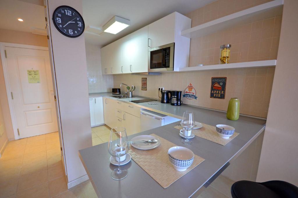 Kuchyň nebo kuchyňský kout v ubytování Ferienwohnung Paraiso 2 Costa Calma Meerblick