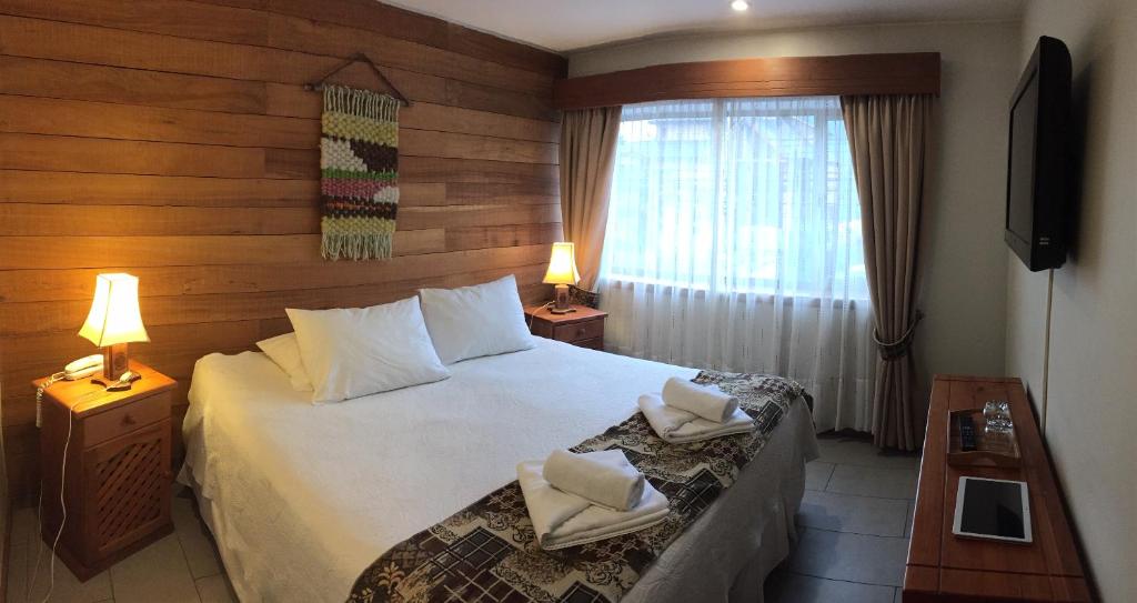 Uma cama ou camas num quarto em Vientos del Sur