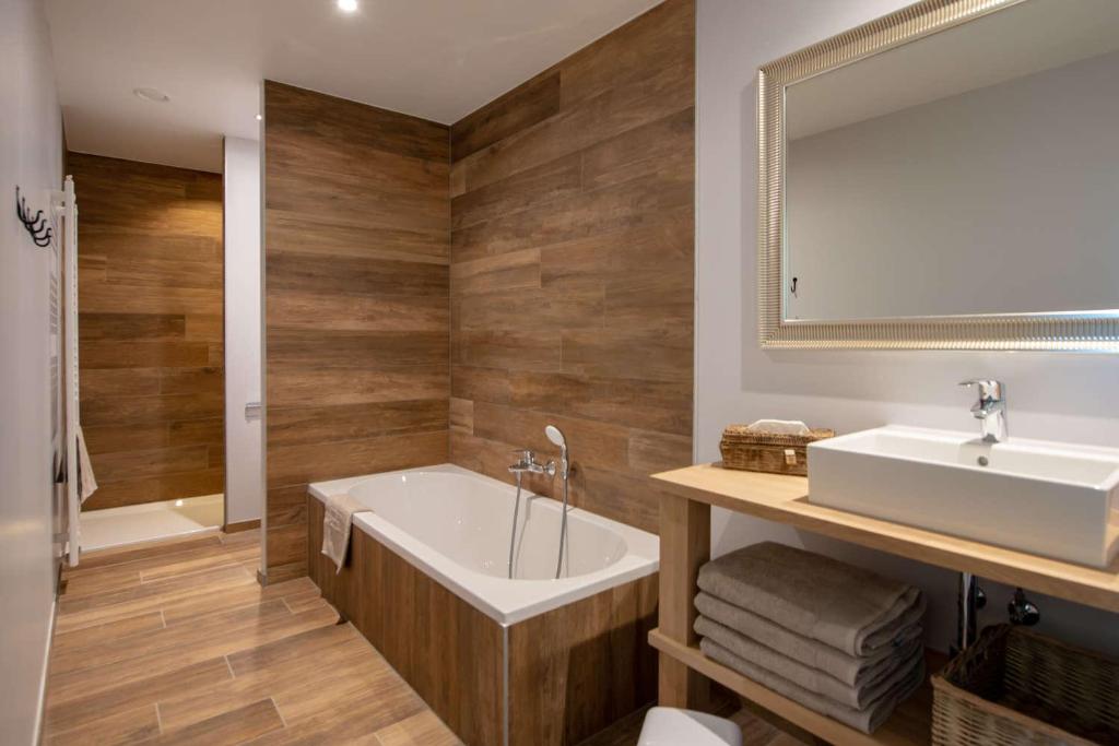 Koupelna v ubytování B&B 't Oezent
