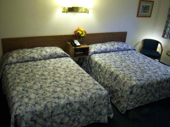 Postel nebo postele na pokoji v ubytování Tall Pines Motel
