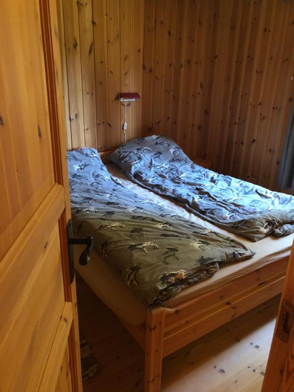 Un pat sau paturi într-o cameră la Sjoaasen Hytte
