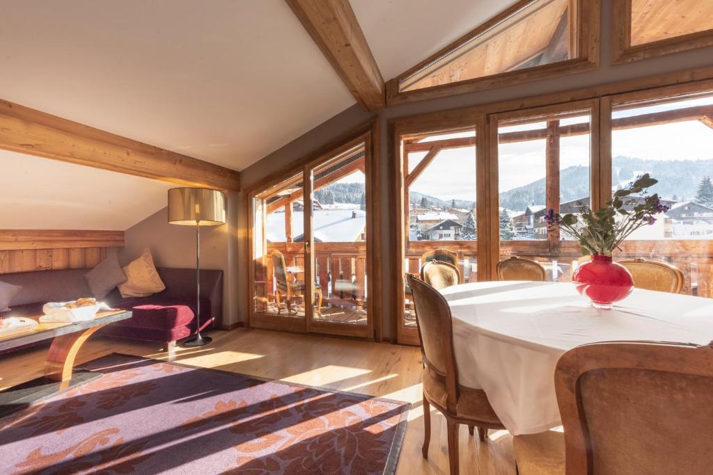 Posezení v ubytování Chamois d'Or Hotel