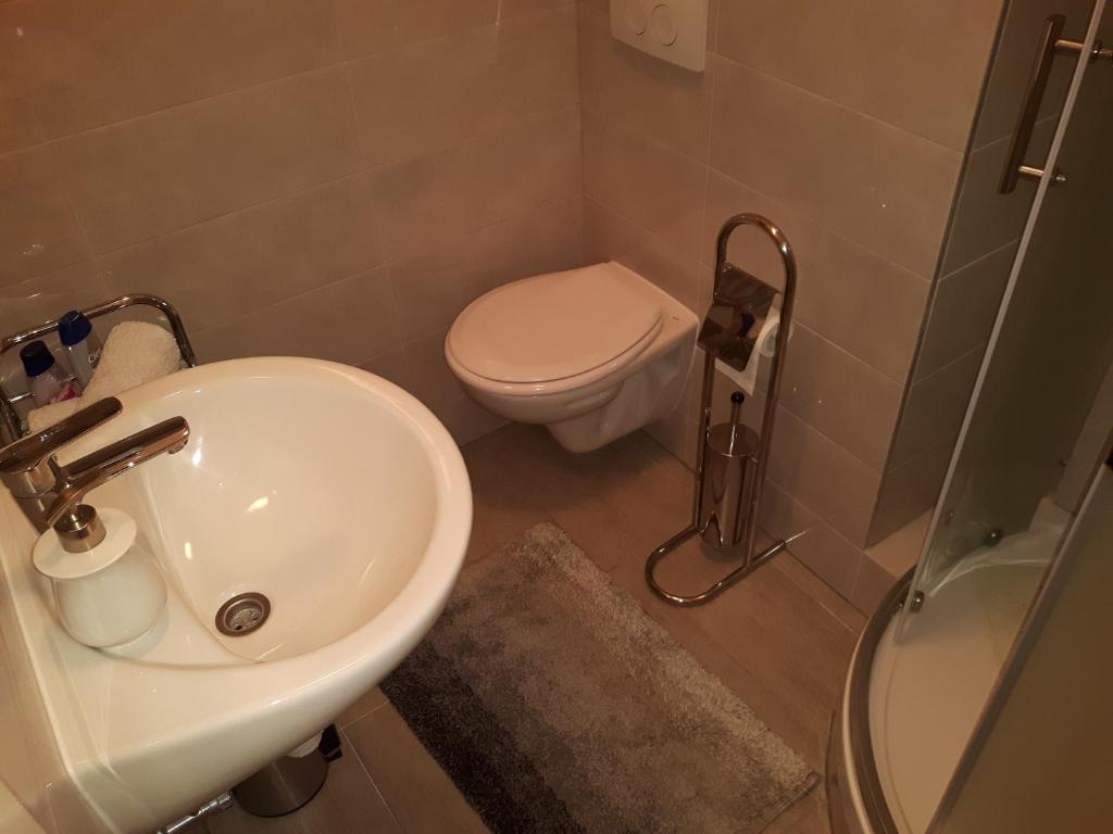 Koupelna v ubytování Tajc Rooms
