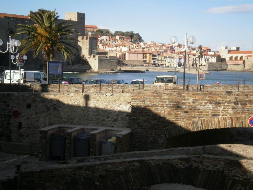 a view of a harbor with a city and a river at 5COMA2 Appartement proche plage in Collioure