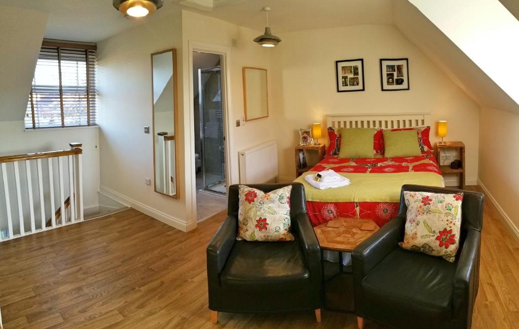 Cama o camas de una habitación en Bradley Stoke Apartment