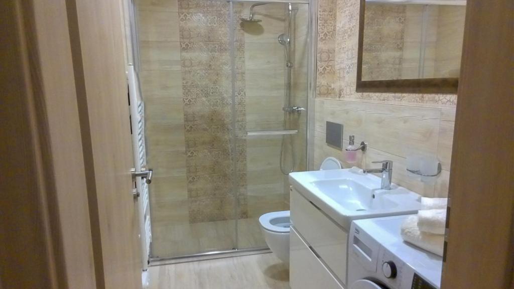 Koupelna v ubytování Nový Apartmán Říčky