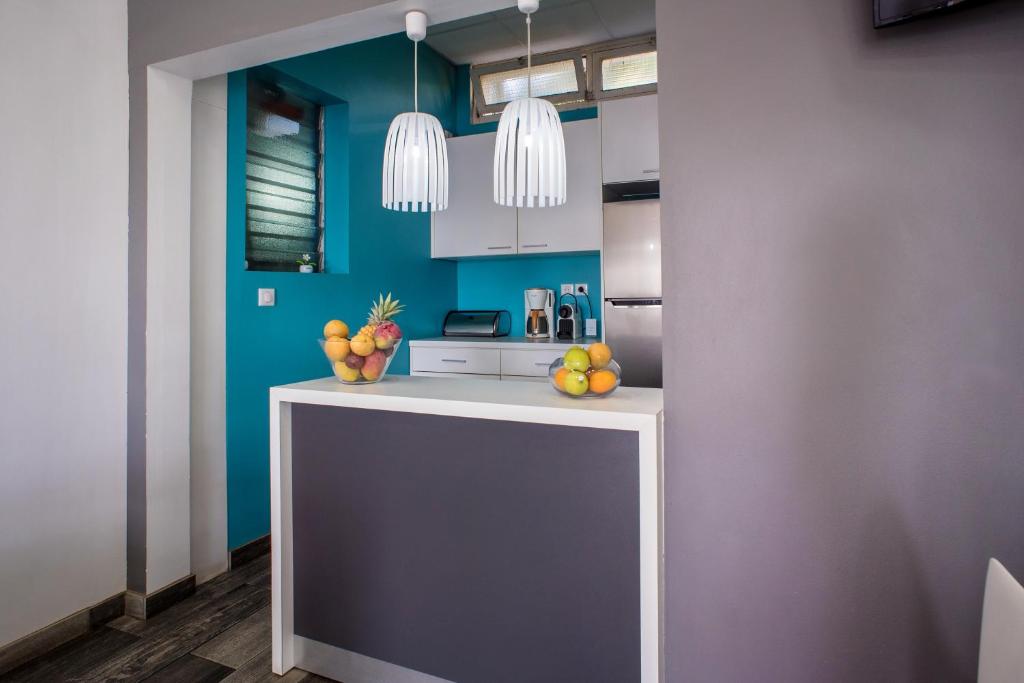 Kuchyň nebo kuchyňský kout v ubytování Hotel Cap Sud