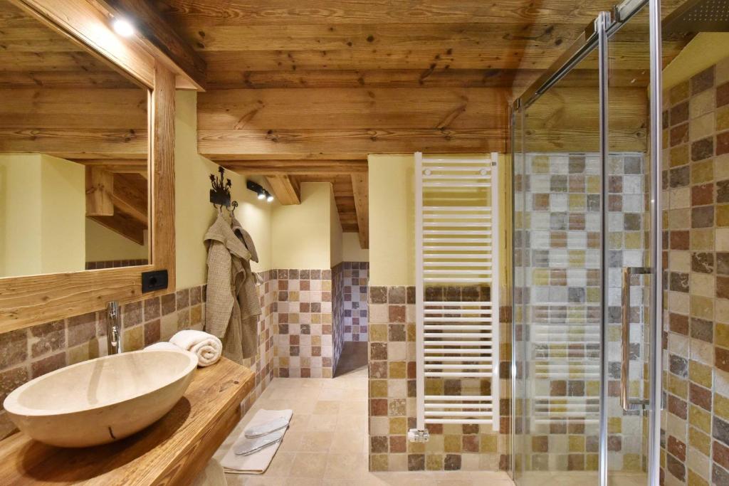 Koupelna v ubytování Hotel La Rouja