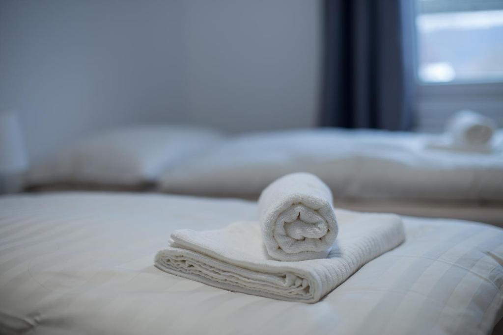 Łóżko lub łóżka w pokoju w obiekcie Apartment Šarka
