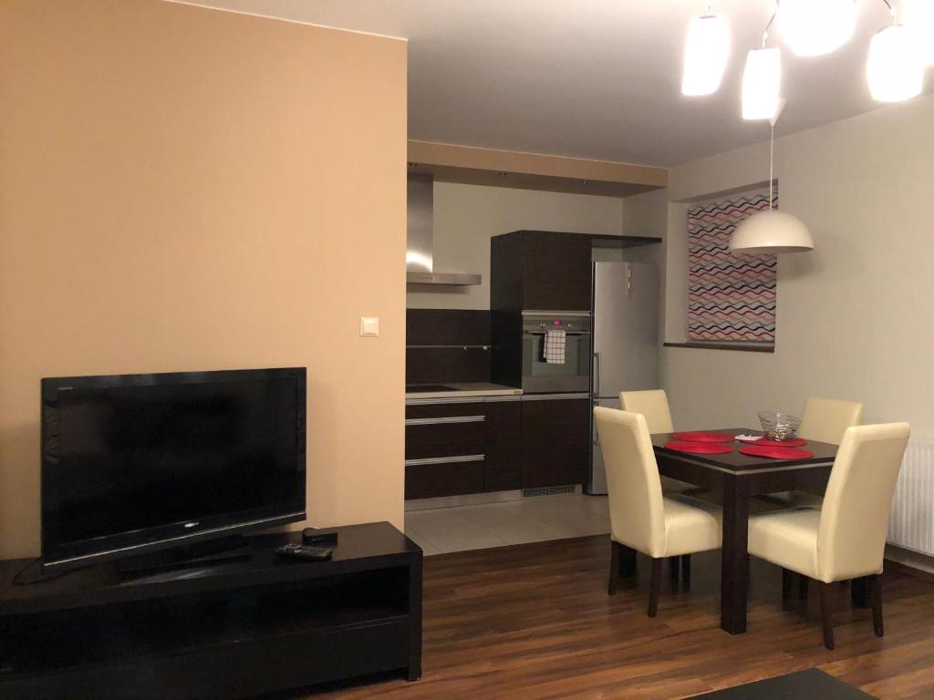 Kuchyň nebo kuchyňský kout v ubytování Apartamenty Tychy Bielska 145
