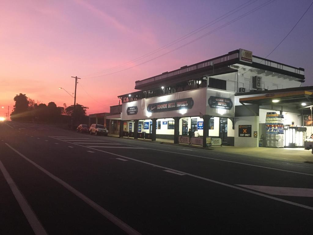 a gas station on the side of a road at Goondihill Hotel in Innisfail