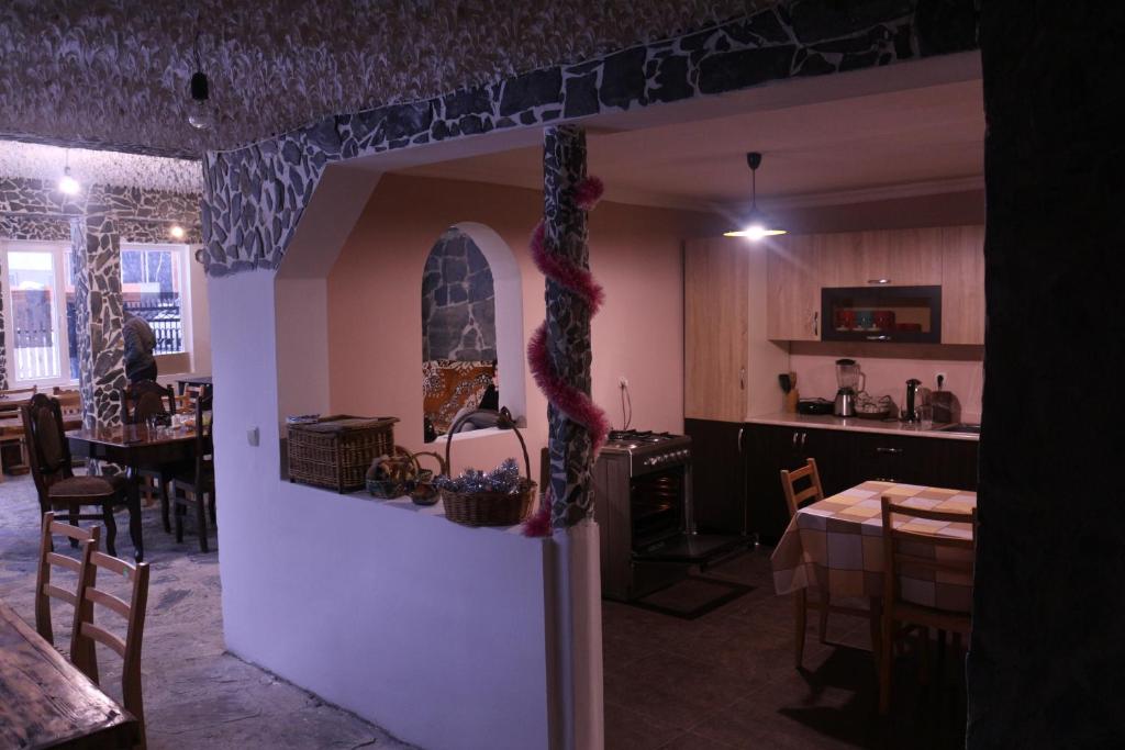 Kuchyň nebo kuchyňský kout v ubytování Inga Jafaridze Guesthouse Pele