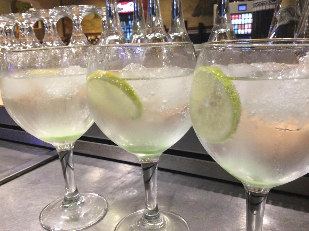a group of three glasses with lime slices in them at Hotel Sonia Chipude in El Cercado
