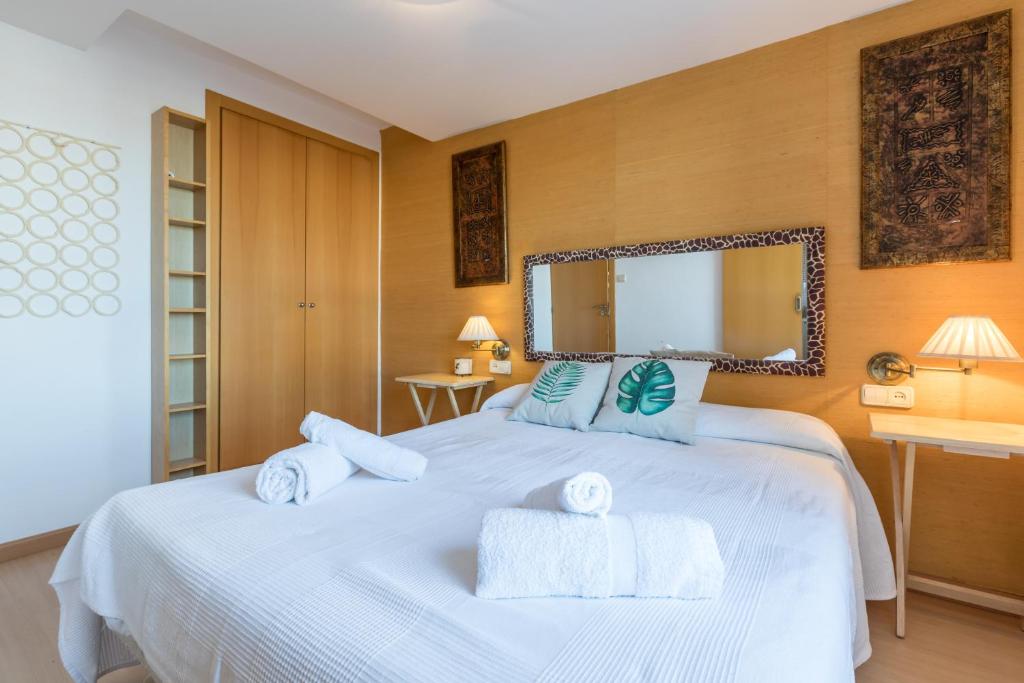Postel nebo postele na pokoji v ubytování Apartamento Calipso