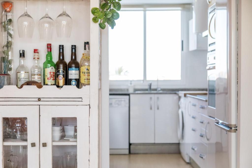 Kuchyň nebo kuchyňský kout v ubytování Apartamento Calipso