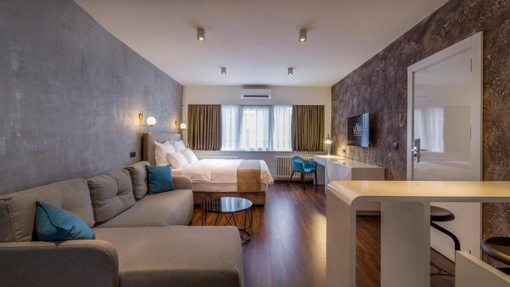 Posezení v ubytování Level Luxury Suites