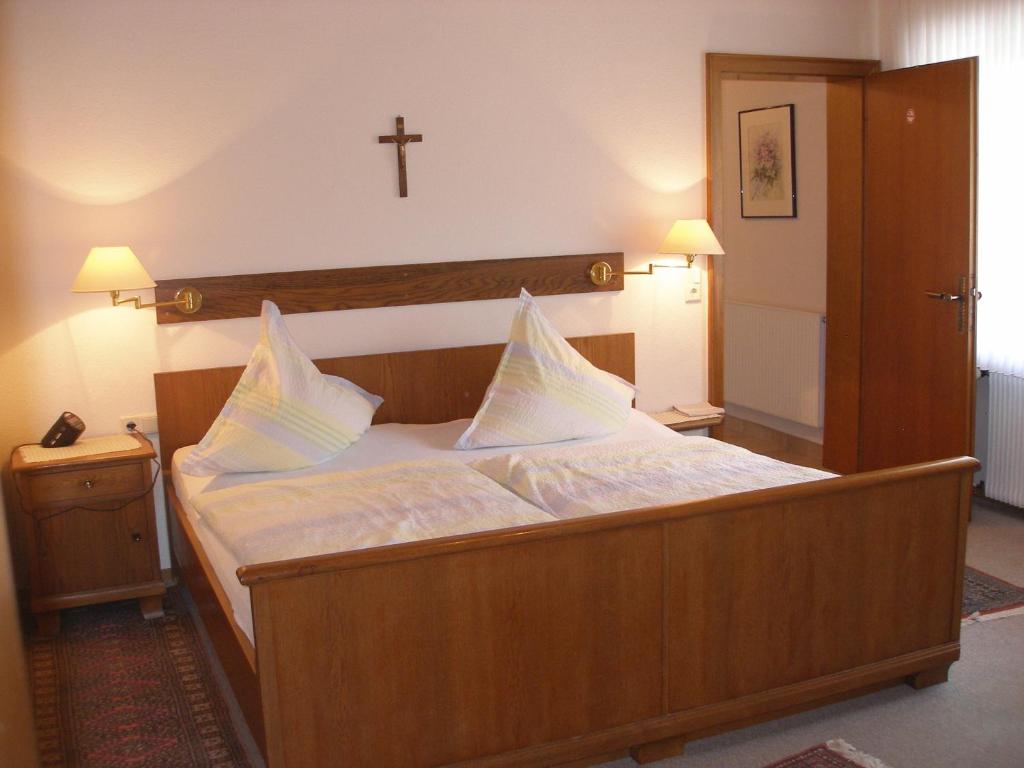 Postel nebo postele na pokoji v ubytování Ferienhof Hoppe