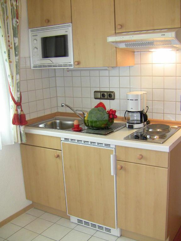 Kuchyň nebo kuchyňský kout v ubytování Bergidyll